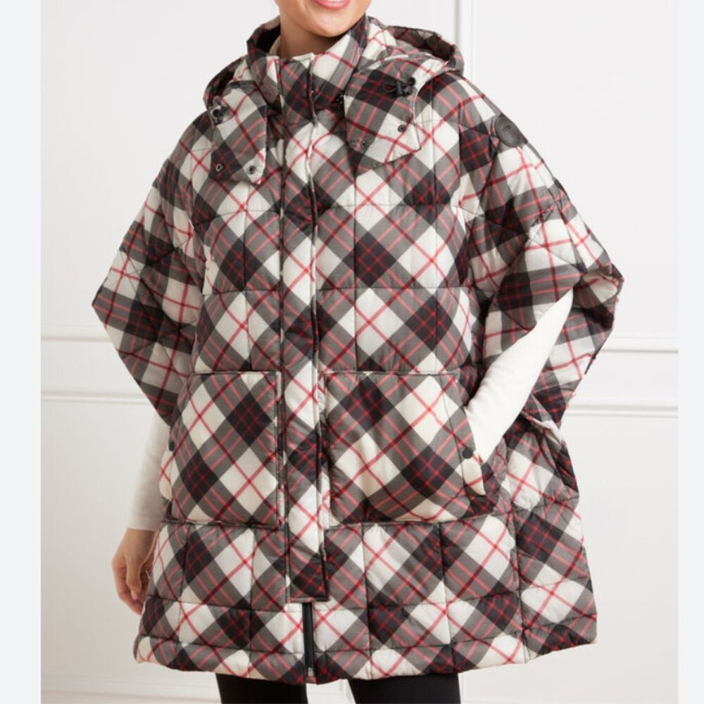 T by Talbots Hooded Quilted Poncho